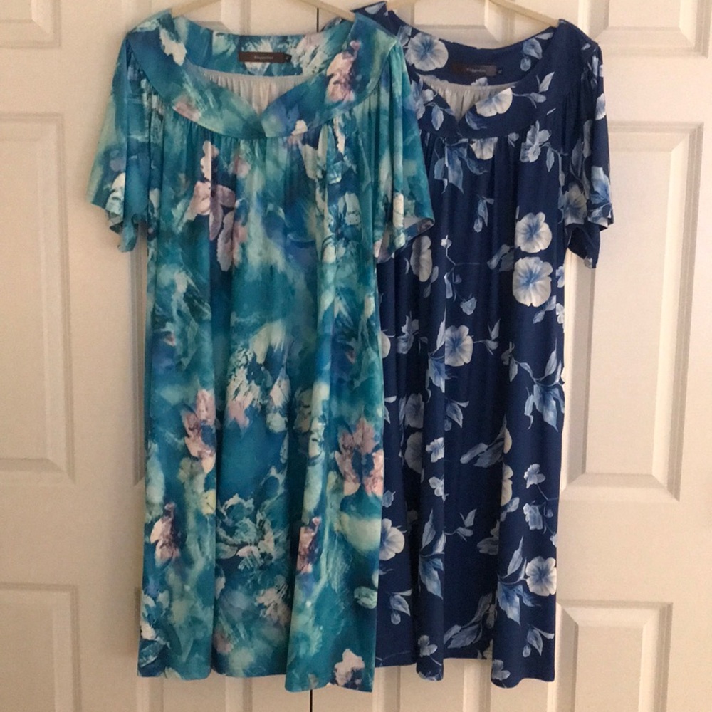Pair 2 Bloggerlove Blogger Love Nightgowns Robes in Watery Blues White L…